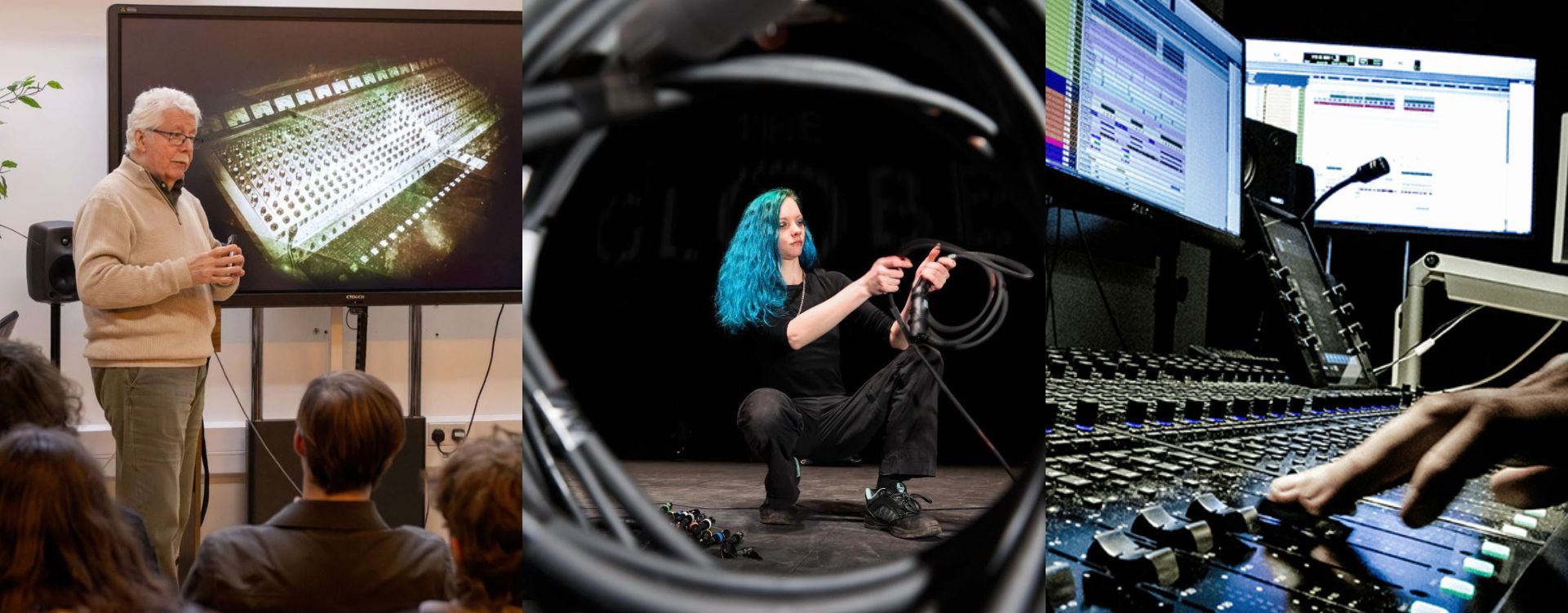 Audio and Music banner - guest speaker, student and music gallery