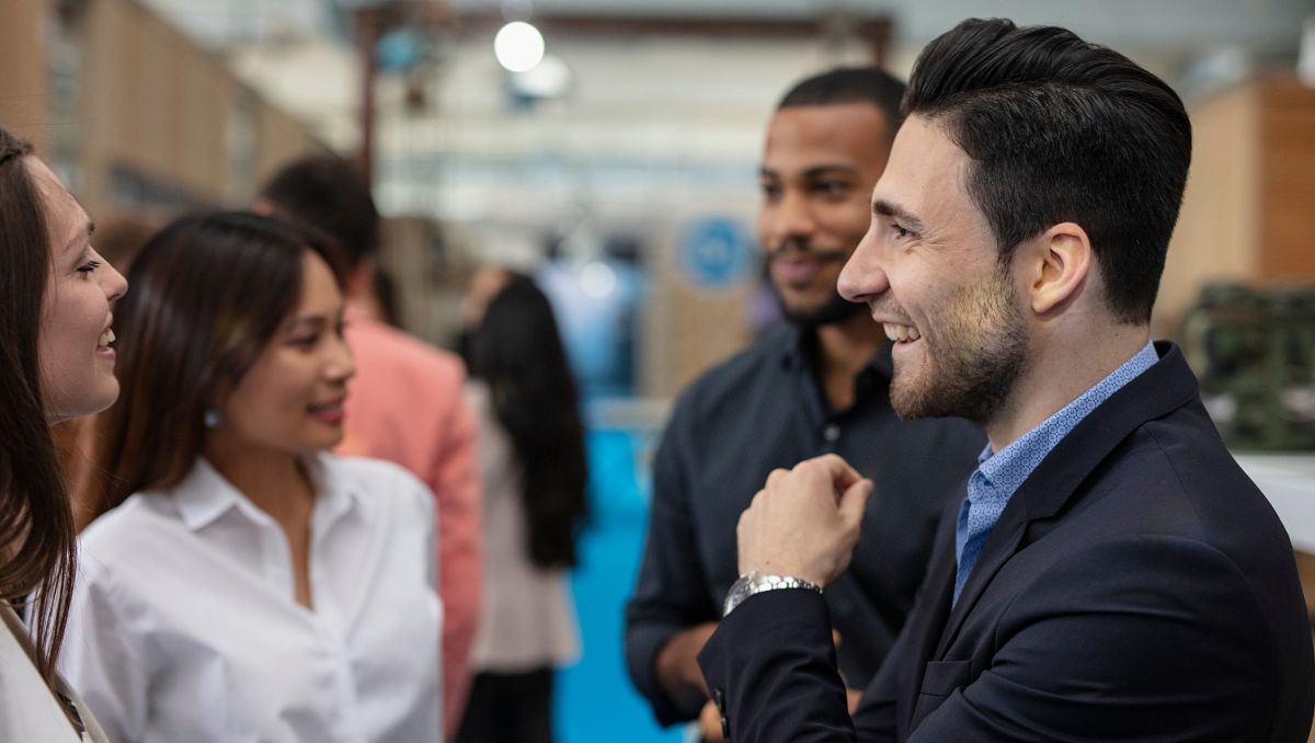 Stock photo of business people networking
