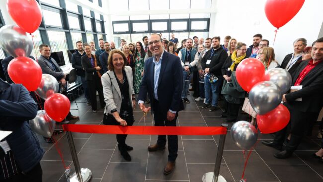 Video Thumbnail - Zoe Lewis and Dave Coplin cut ribbon