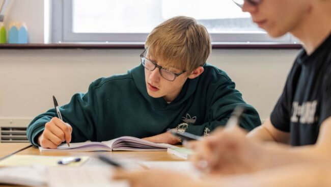 Student in classroom