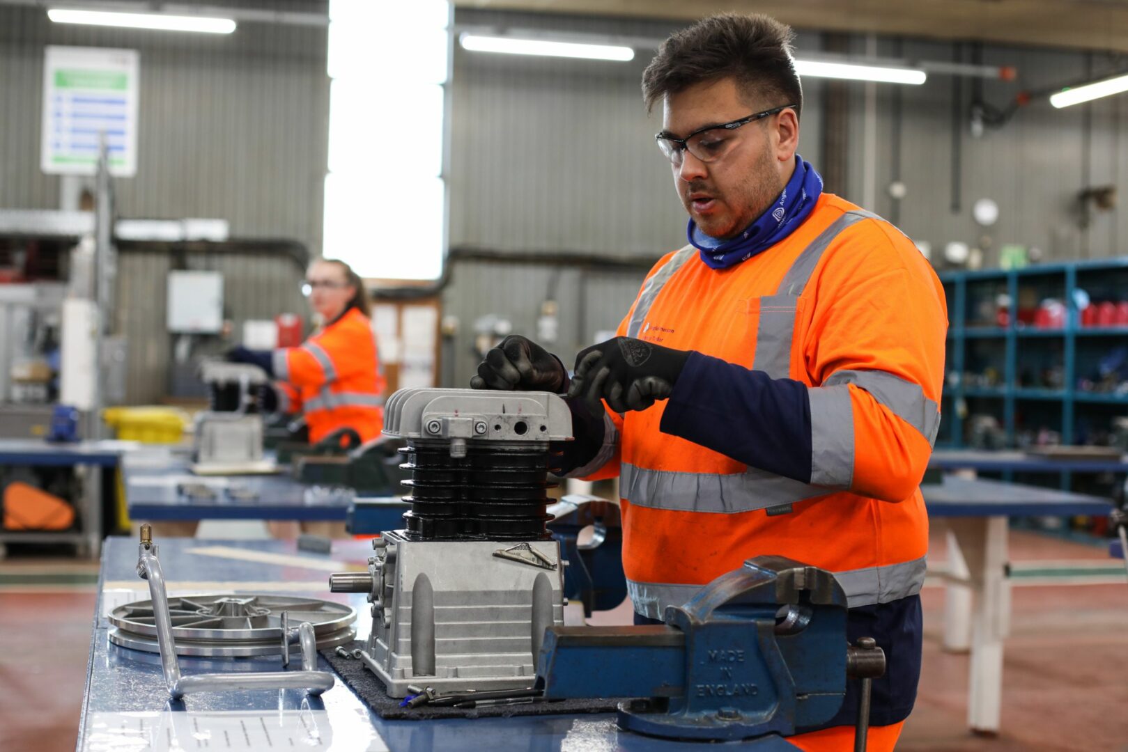 Student working in workshop