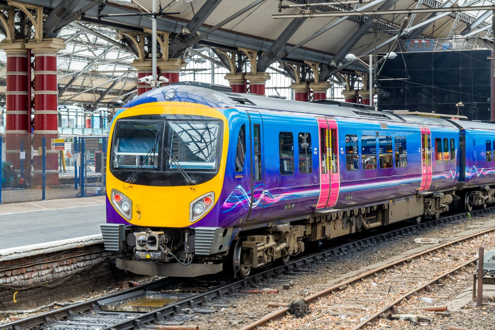 Train at a train station