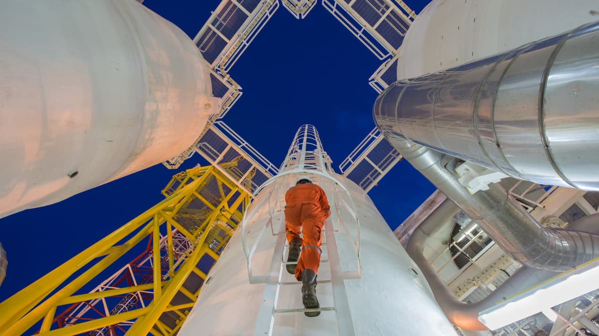 Engineering student climbing