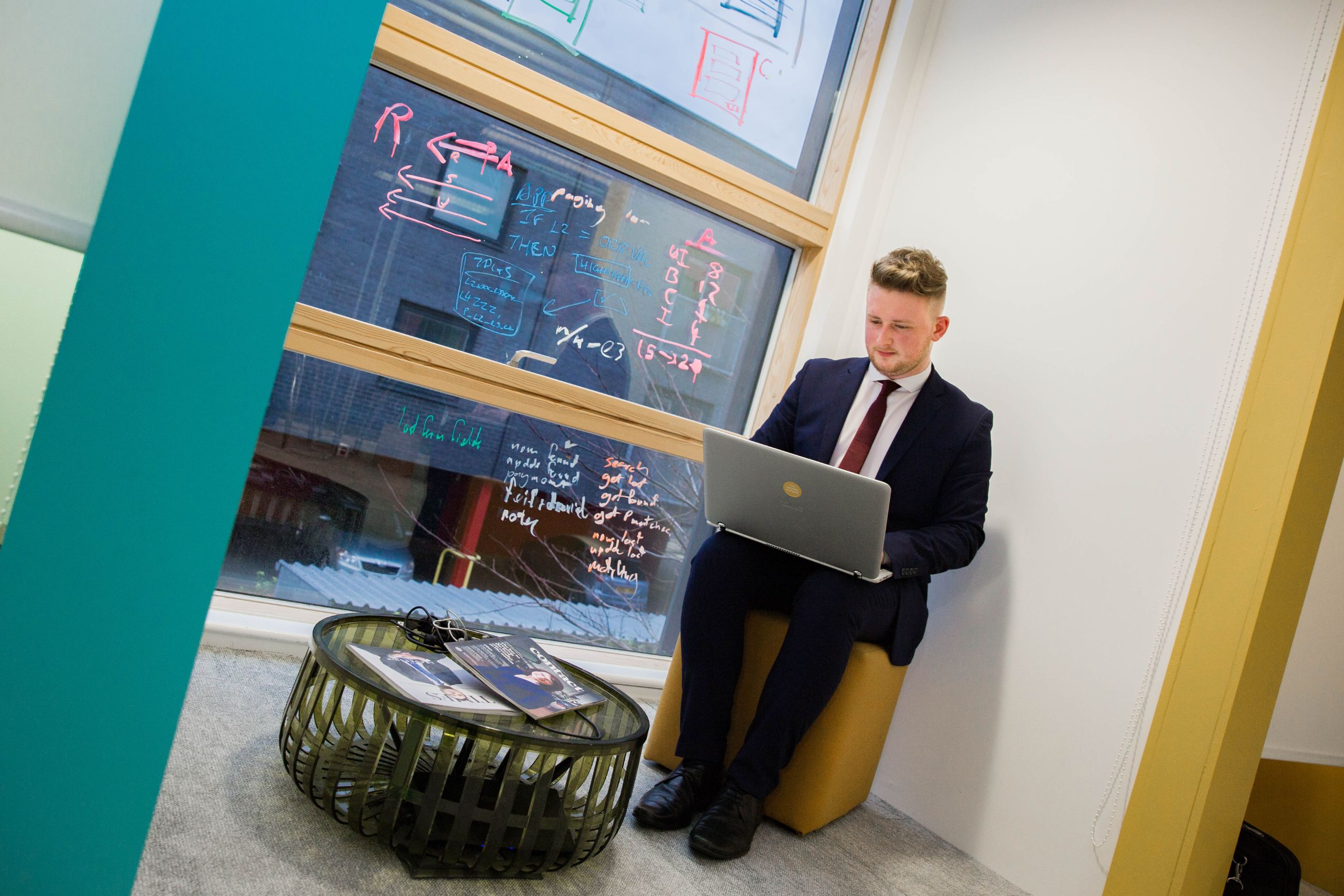 Apprentice working on laptop