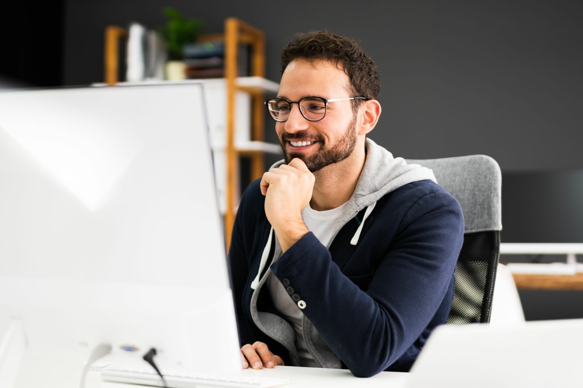 Man on computer