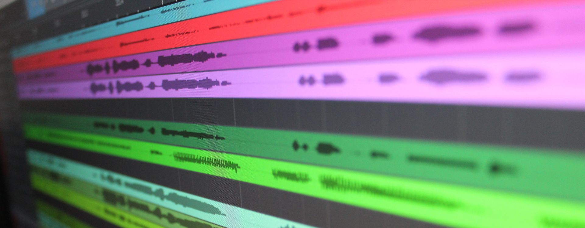 Close up of music track on computer