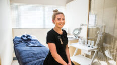 Beauty apprentice in beauty therapy room