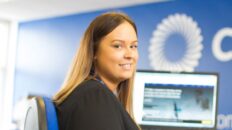 CPI apprentice at computer